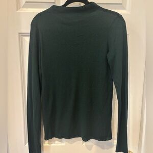 NWT TOAST high neck long sleeve wool tencel tee dark green small